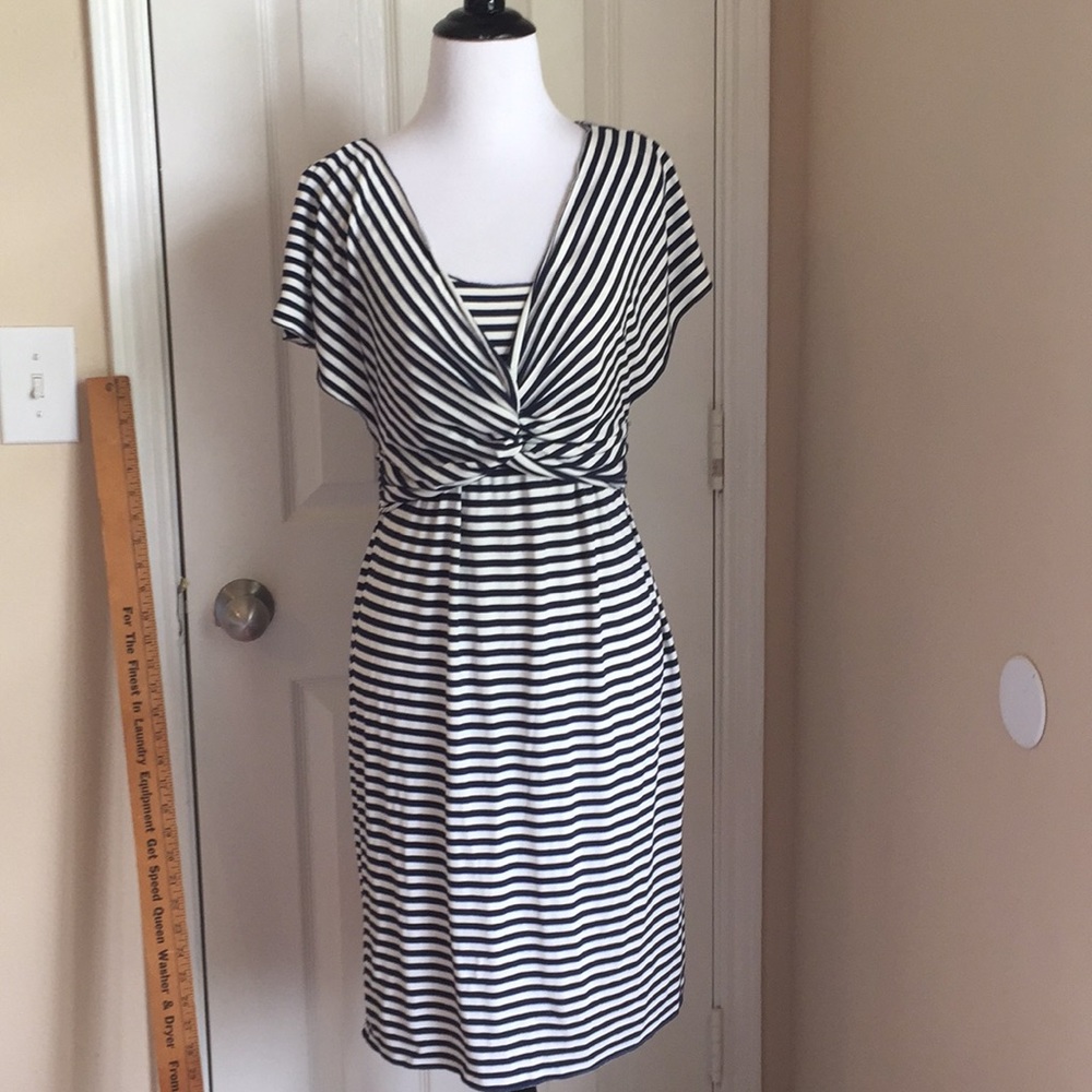 Max Studio Medium Dress Blue & White Stripes
